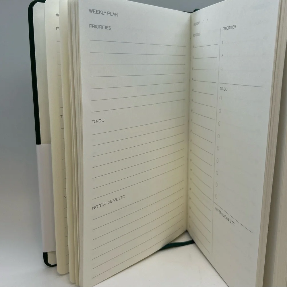 Daily Workflow Planner Timeslots NEW Black Task Calendar UNDATED Monthly Weekly